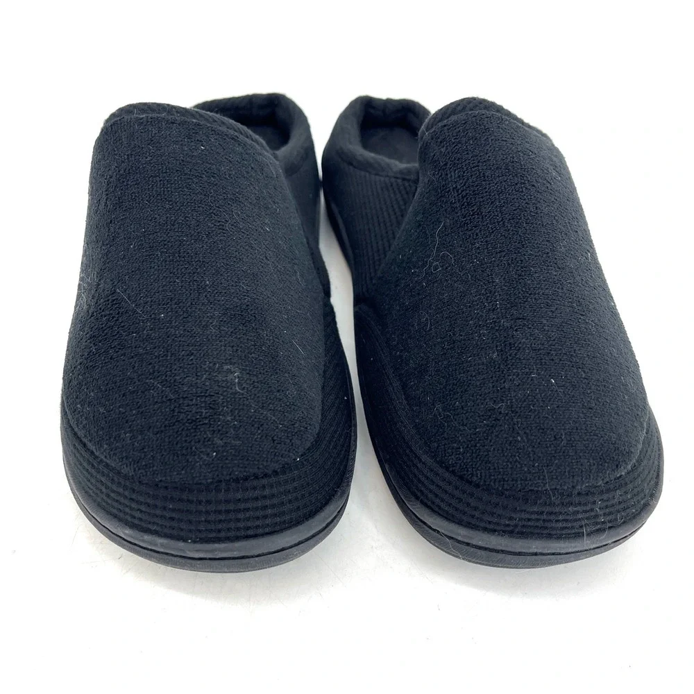Isotoner New Men's Black Slip On Mule Comfort Slippers Size‎ 11 12 Memory Foam